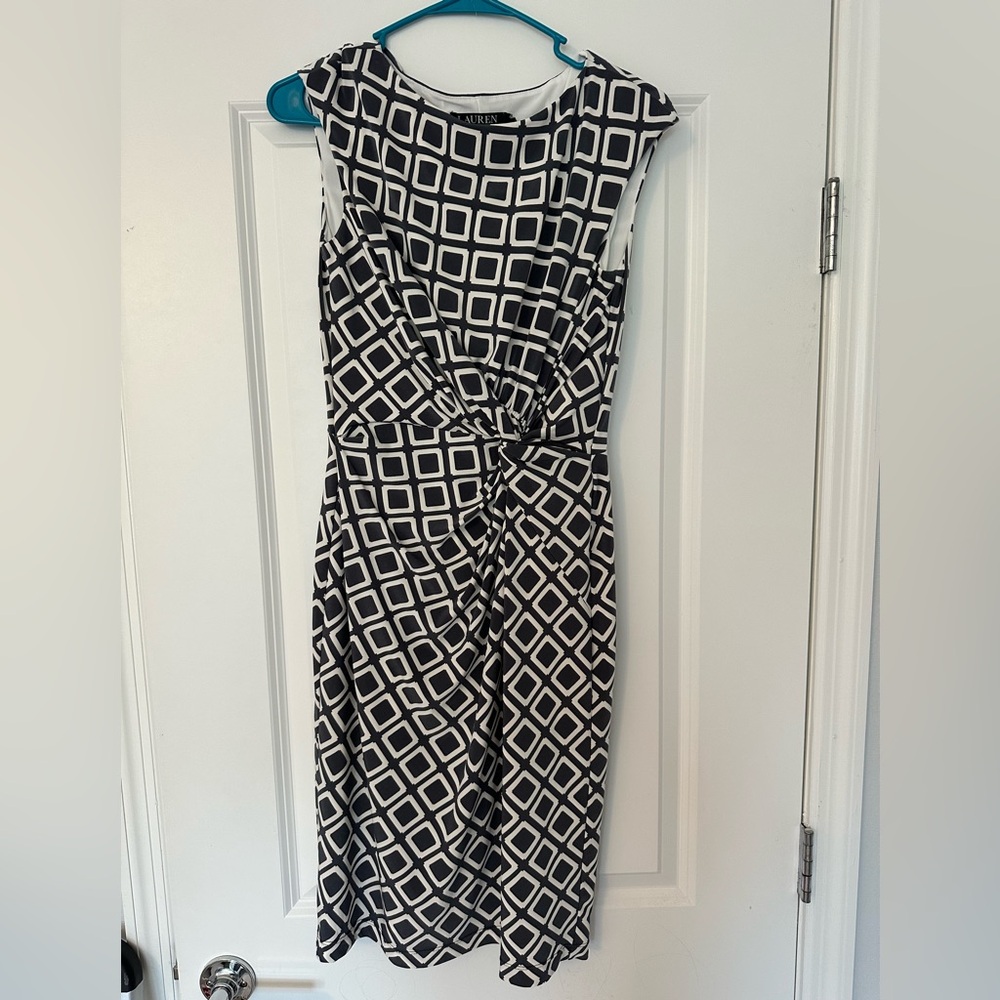Ralph Lauren Black and White Geometric Dress